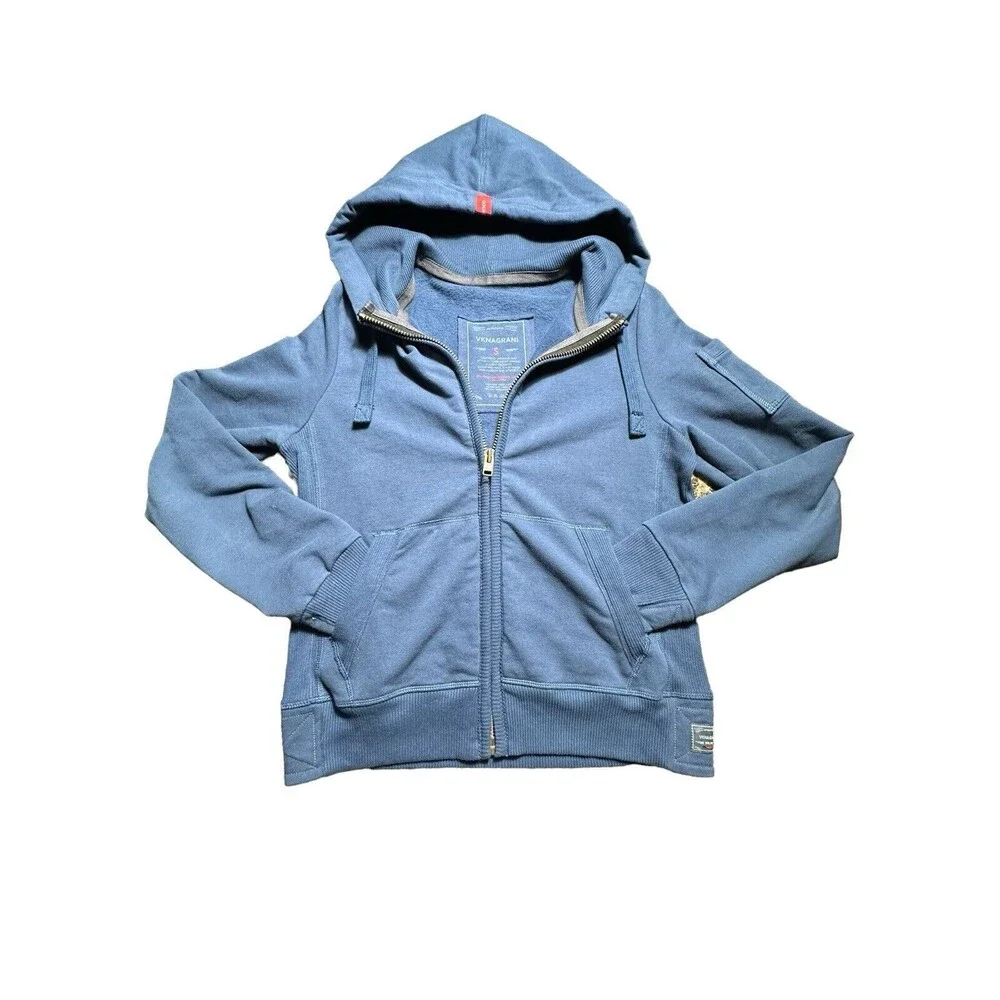 VKNAGRANI Size Small Men’s Blue Full Zip Hoodie Heavyweight‎ Pockets #Z3-5